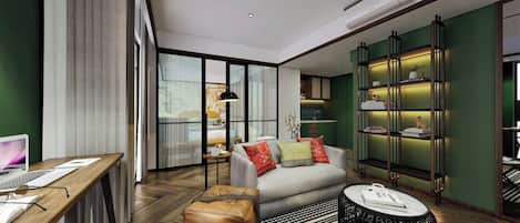Junior Suite, 1 King Bed | Living area