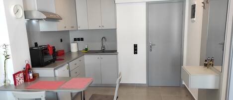 One Bedroom Apartment with Twin Bed & City View | Private kitchen