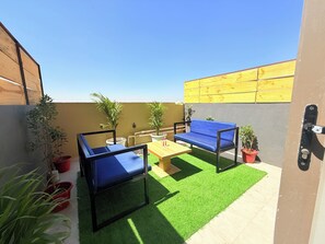 Habitación de lujo doble, vistas a la ciudad | Terraza o patio