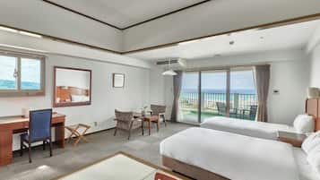 Comfort-værelse med 2 enkeltsenge - balkon - havudsigt