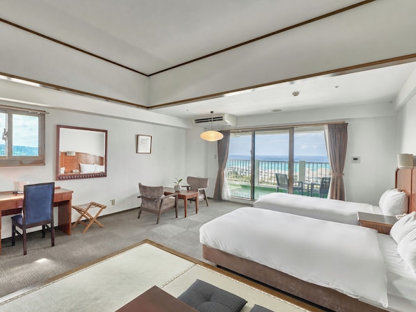 Chambre Confort avec lits jumeaux, balcon, vue sur la ville | Bureau, accès au Wi-Fi (inclus), literie fournie
