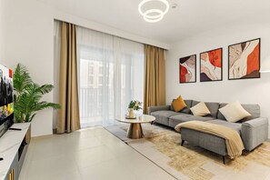 Living area - FIRST CLASS | 2BR | Pool View | Close to Downtown (Dubai Creek Harbour)