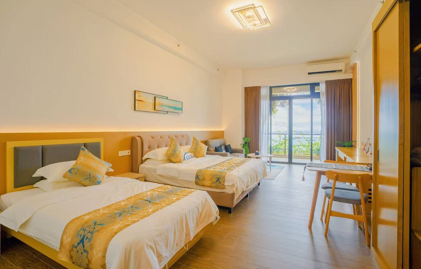 奢华三人房, 阳台, 海景