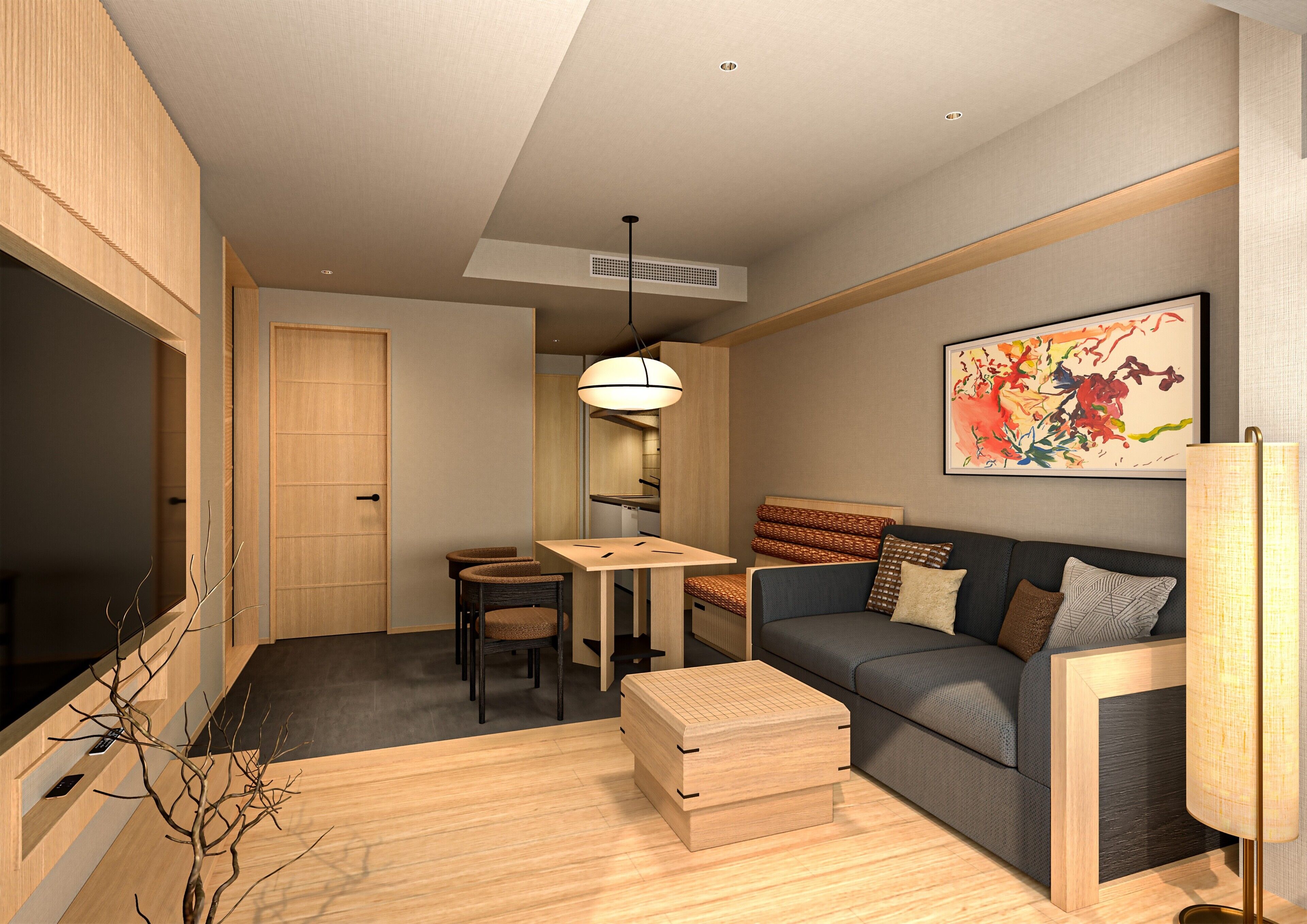 55-inch flat-screen TV with cable channels