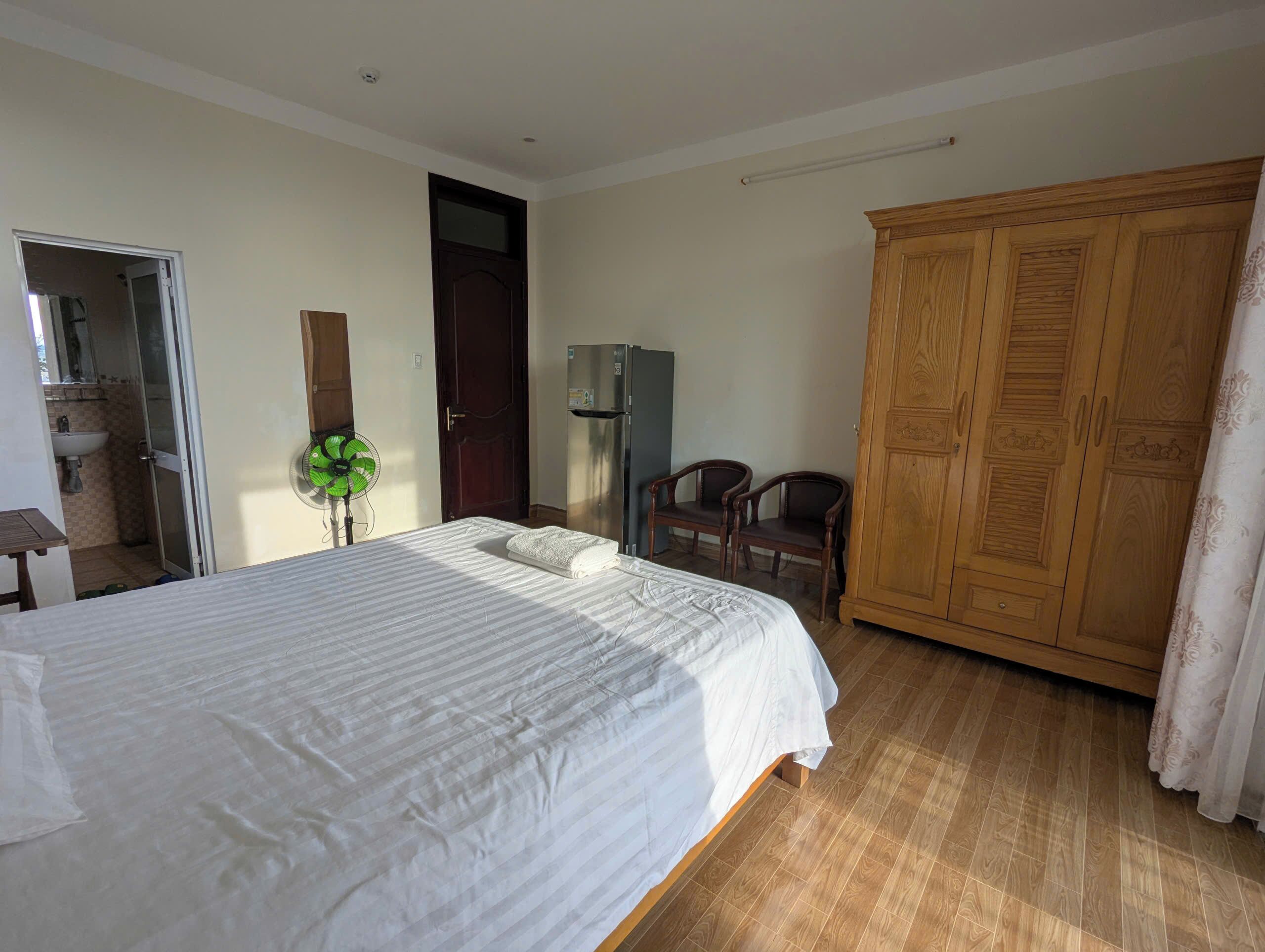 Chambre, balcon, vue plage