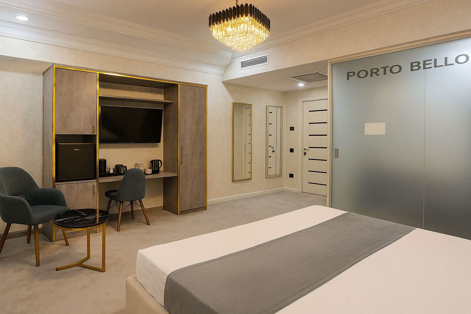 Phòng Suite Cao cấp, quang cảnh thành phố | Két bảo mật tại phòng, bàn, khu vực làm việc phù hợp cho laptop 