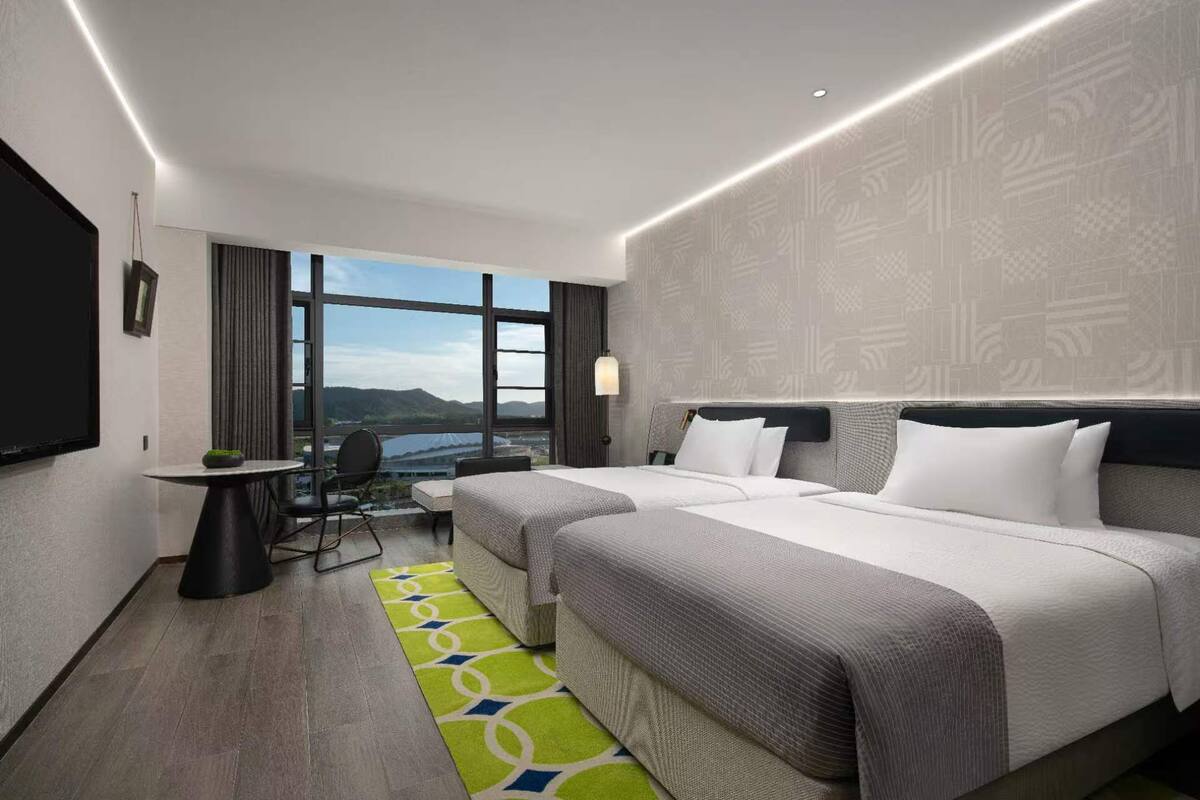 Superior Double Room, 2 Double Beds, Air conditioning, Hill View