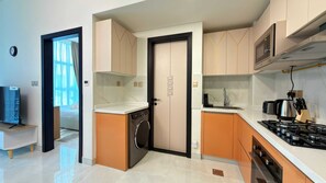 Standard Apartment, 1 Bedroom | Private kitchen - Skyz Lifestyle 1BR Residences at Arjan (Dubai)