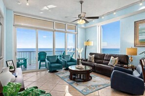 Apartment, Multiple Beds, Balcony, Ocean View (Sapphire 2603) | Living area - Sapphire Beach - Breathtaking 26th Floor - Views (South Padre Island)