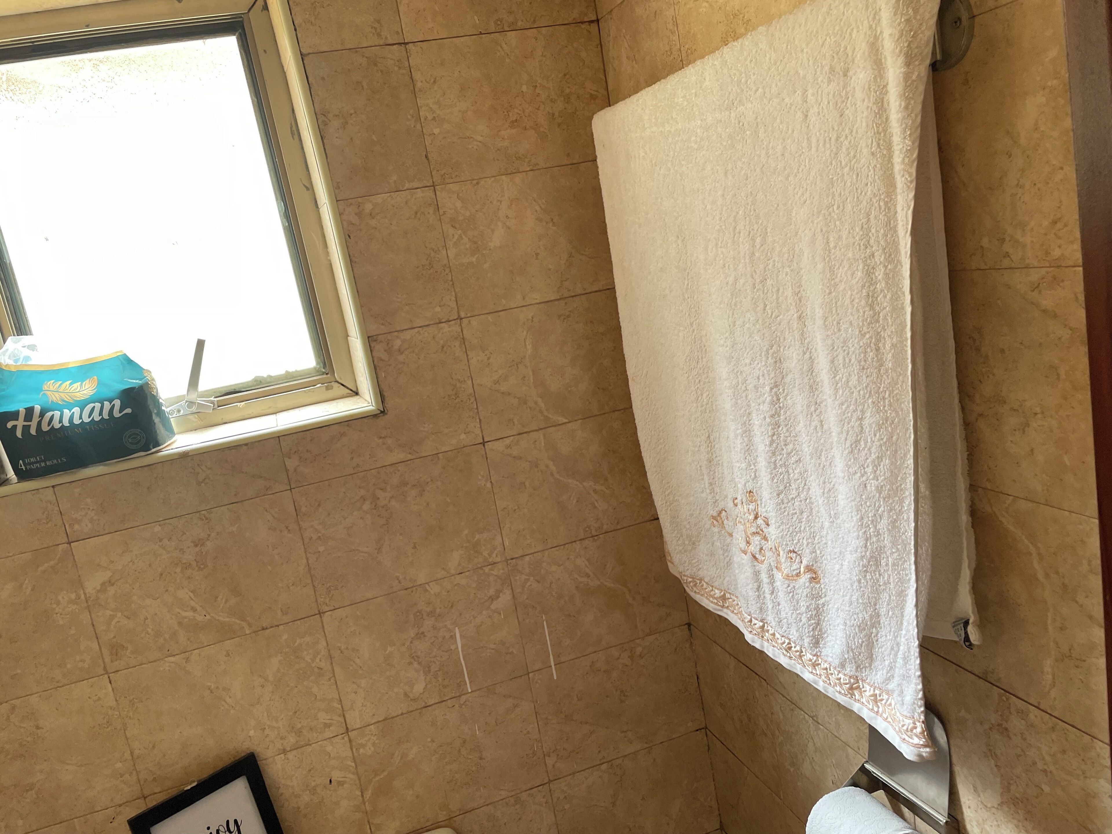 Eco-friendly toiletries, hair dryer, towels, soap