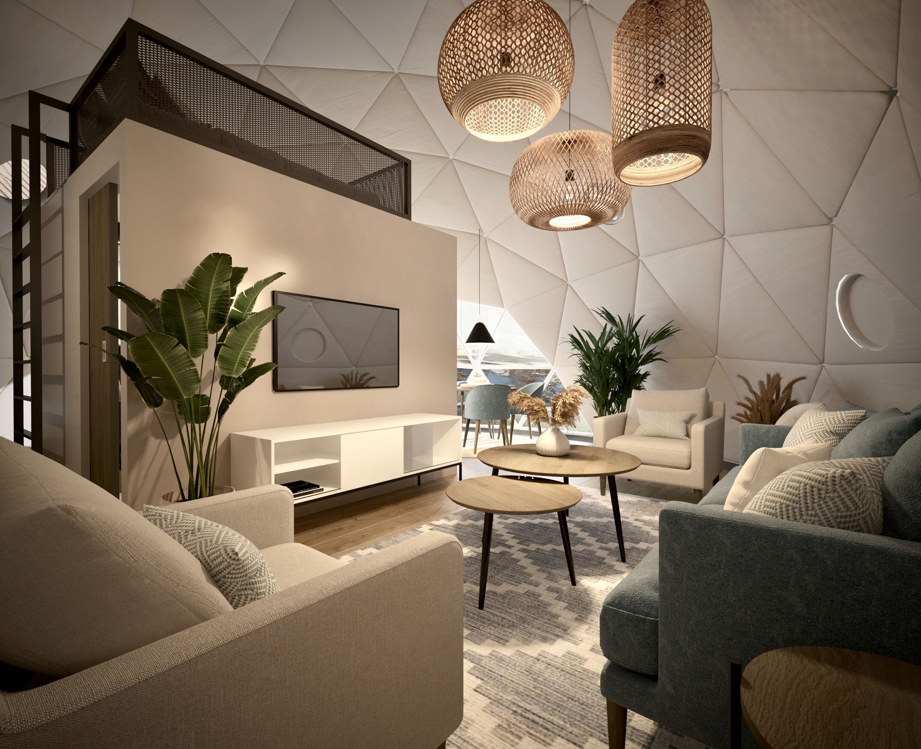 Tent, Private Bathroom, Mountain View | Living area