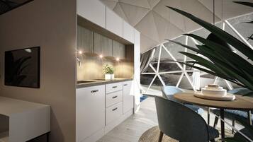 Tent, Private Bathroom, Mountain View | Dining