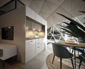 Tent, Private Bathroom, Mountain View | Dining - Pilot Mountain Glamping Resort (Pinnacle)