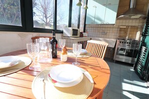Dining - Wonderful private villa for 4 people with WIFI, A/C, TV, veranda and panoramic view (Otranto)