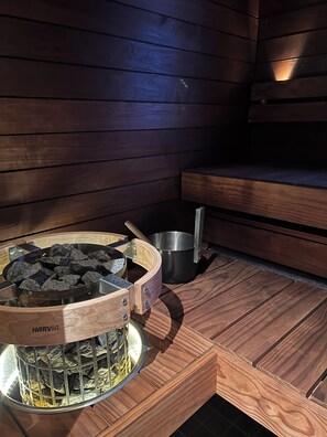 Appartement, 3 chambres, sauna (Ritari) | Salle de bain | Séchoir à cheveux, plancher chauffant (salle de bain), savon, shampooing