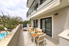 Deluxe Apartment, 2 Bedrooms, 2 Bathrooms, Pool View | Terrace/patio - Luxury Aparthotel Zadar (Zadar)