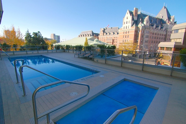Beautiful outdoor pool on a hot day!