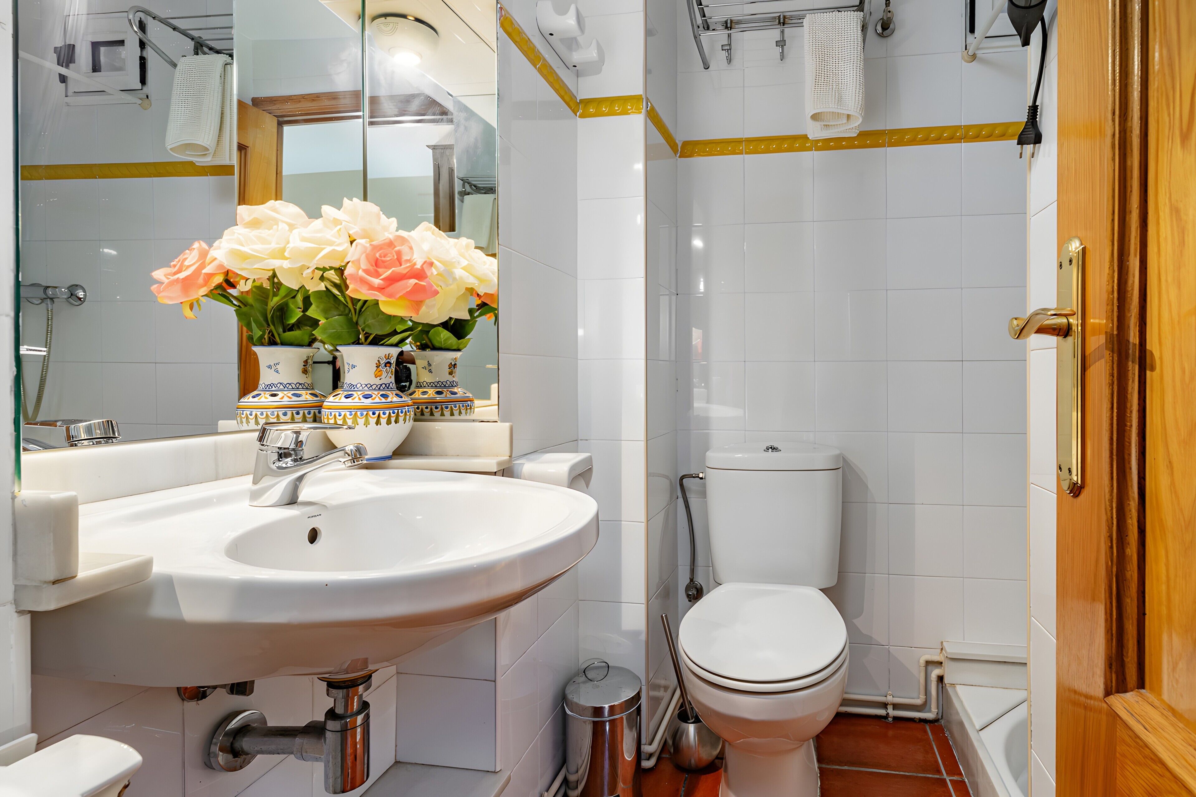 Een douche, handdoeken