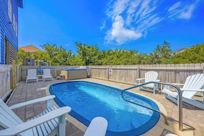 Outdoor pool, a heated pool - Brand New Semi-Oceanfront Waves Home with Private Pool, Hot Tub and Game Room (Waves)