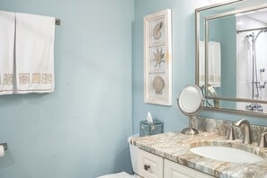 Jetted bath, hair dryer, towels, toilet paper - Waterfront 2 bedroom 2 Bath condo with Amazing views and fishing in Marco Island (Marco Island)