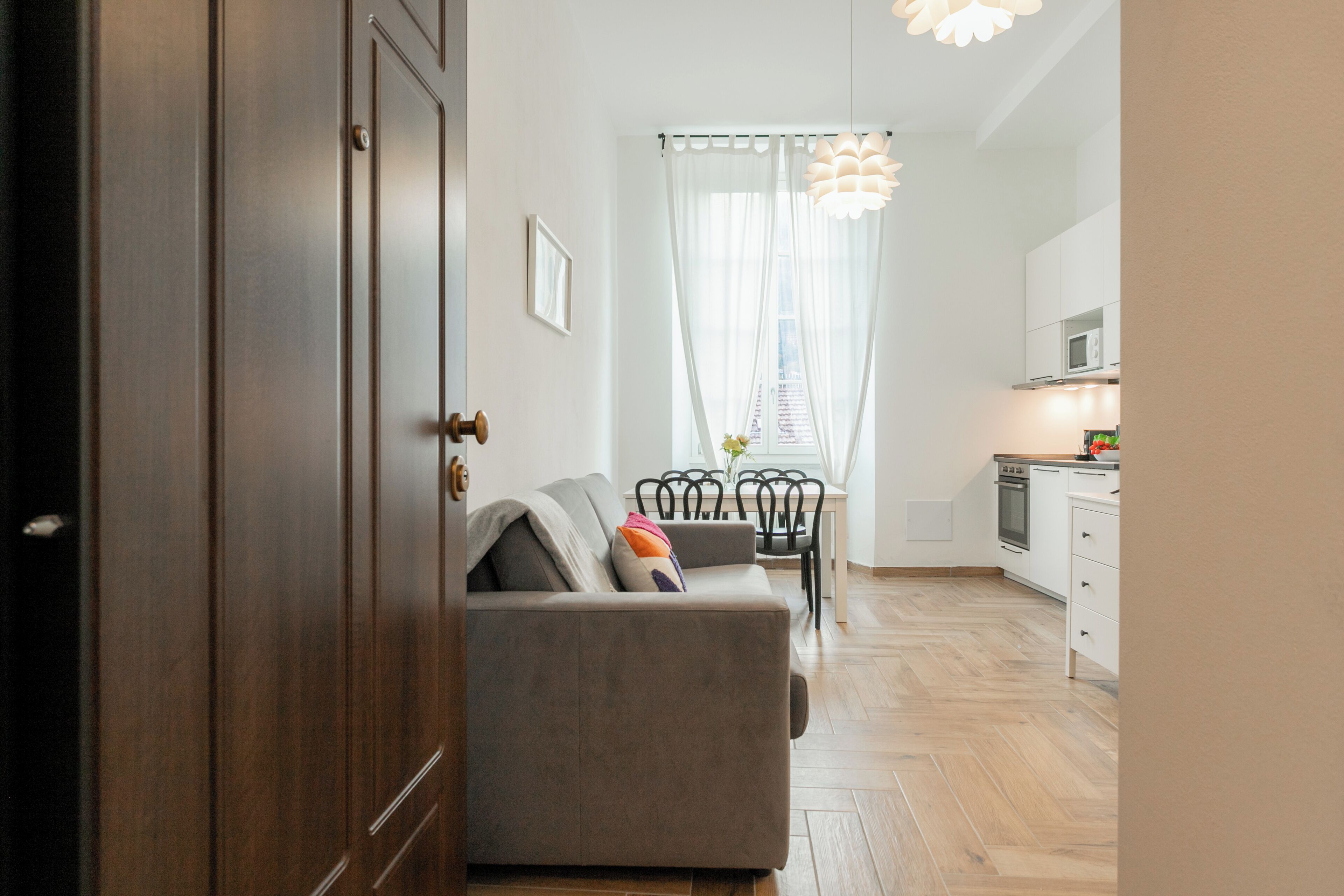 Apartemen Deluks, pemandangan kota | Area keluarga | TV