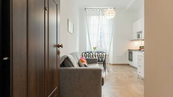 Apartemen Deluks, pemandangan kota | Area keluarga | TV
