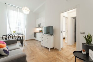 Deluxe-Apartment, Stadtblick | Wohnbereich