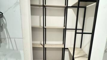 Deluxe Apartment, Balcony | Bathroom | Shower, hair dryer, towels, soap