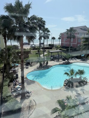 Pool - Gulf and Pool Views Steps to Babe’s Beach (Galveston)