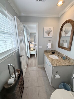 Bathroom - Gulf & Pool Views at The Dawn - Pools + Steps to Beach (Galveston)