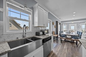 Fridge, microwave, stovetop, dishwasher - Serene Oasis – A New Wave of Beachside Bliss! (North Topsail Beach)