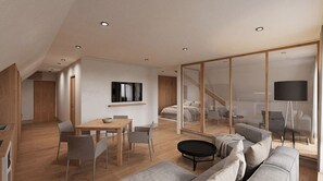 Deluxe Studio Suite | Minibar, in-room safe, desk, laptop workspace