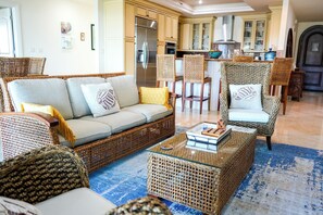 Living area - Landmark 301  Ocean View 3BR Corner Residence w/ Large Private Balcony (Cozumel)