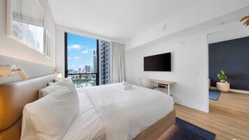 Leilighet, balkong, byutsikt