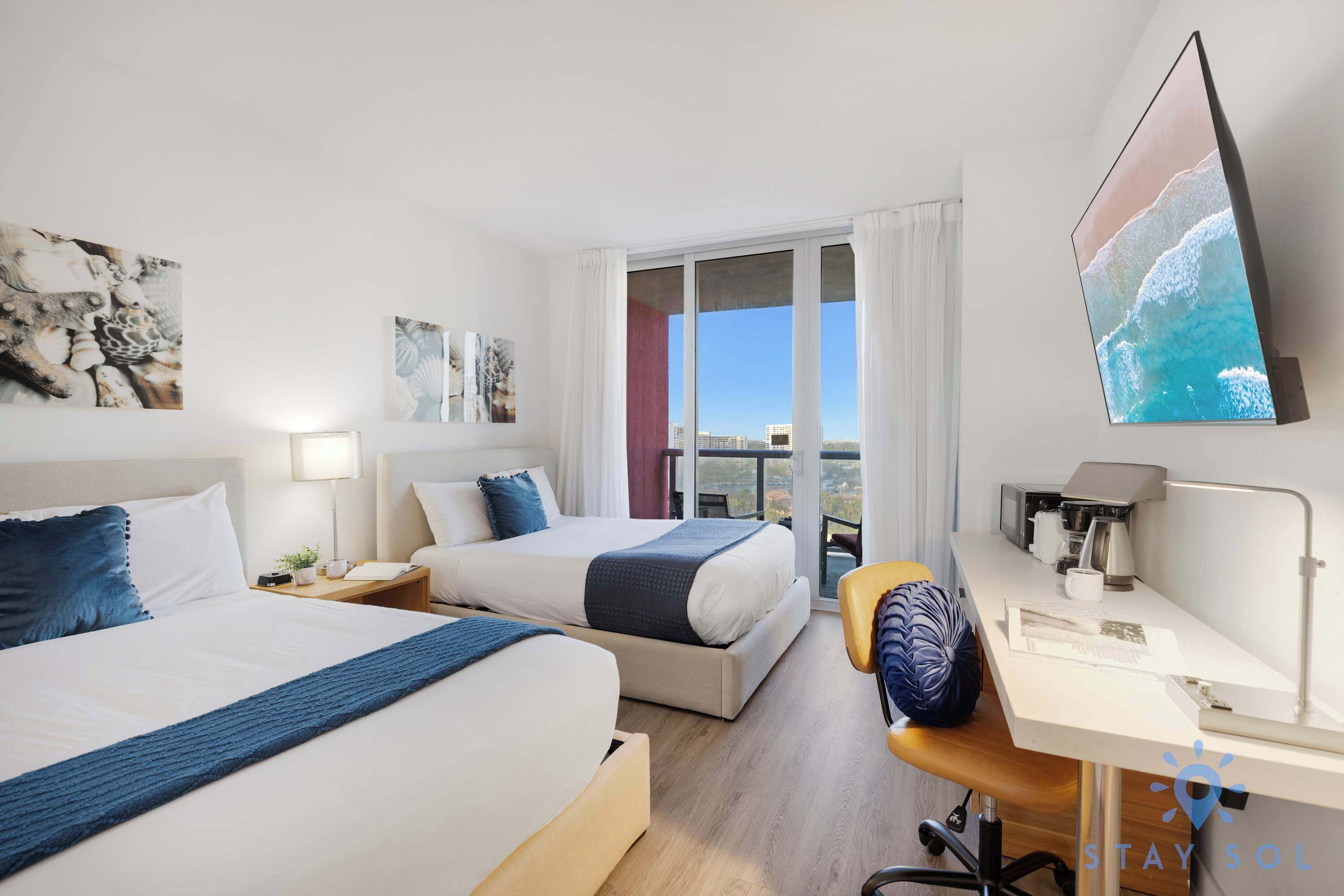 Desk, iron/ironing board, travel crib, WiFi