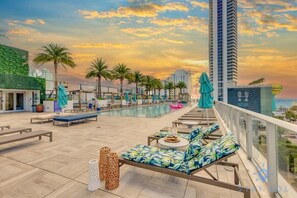 Pool - Ocean‑View 2BR Apt w/ Amazing Balcony (Hollywood)
