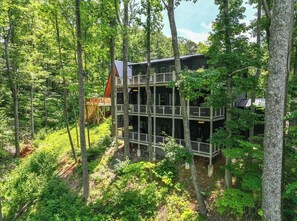 Exterior - Private Mountain Lodge - Glow Pool + Mountain Views + Game Rooms (Sevierville)