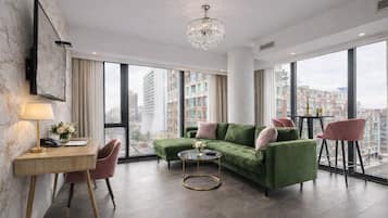 Appartement, vue sur la ville | Aire de séjour