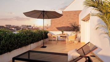 Appartement, 2 chambres, terrasse, vue ville | Terrasse/Patio