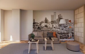 Appartement, 2 chambres, vue sur la cour intérieure | Aire de séjour