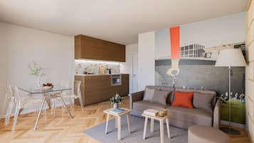 Appartement, 1 chambre, vue ville | Coin séjour