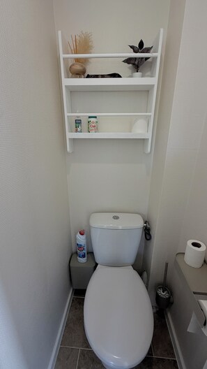 Sèche-cheveux, serviettes fournies, savon, papier toilette