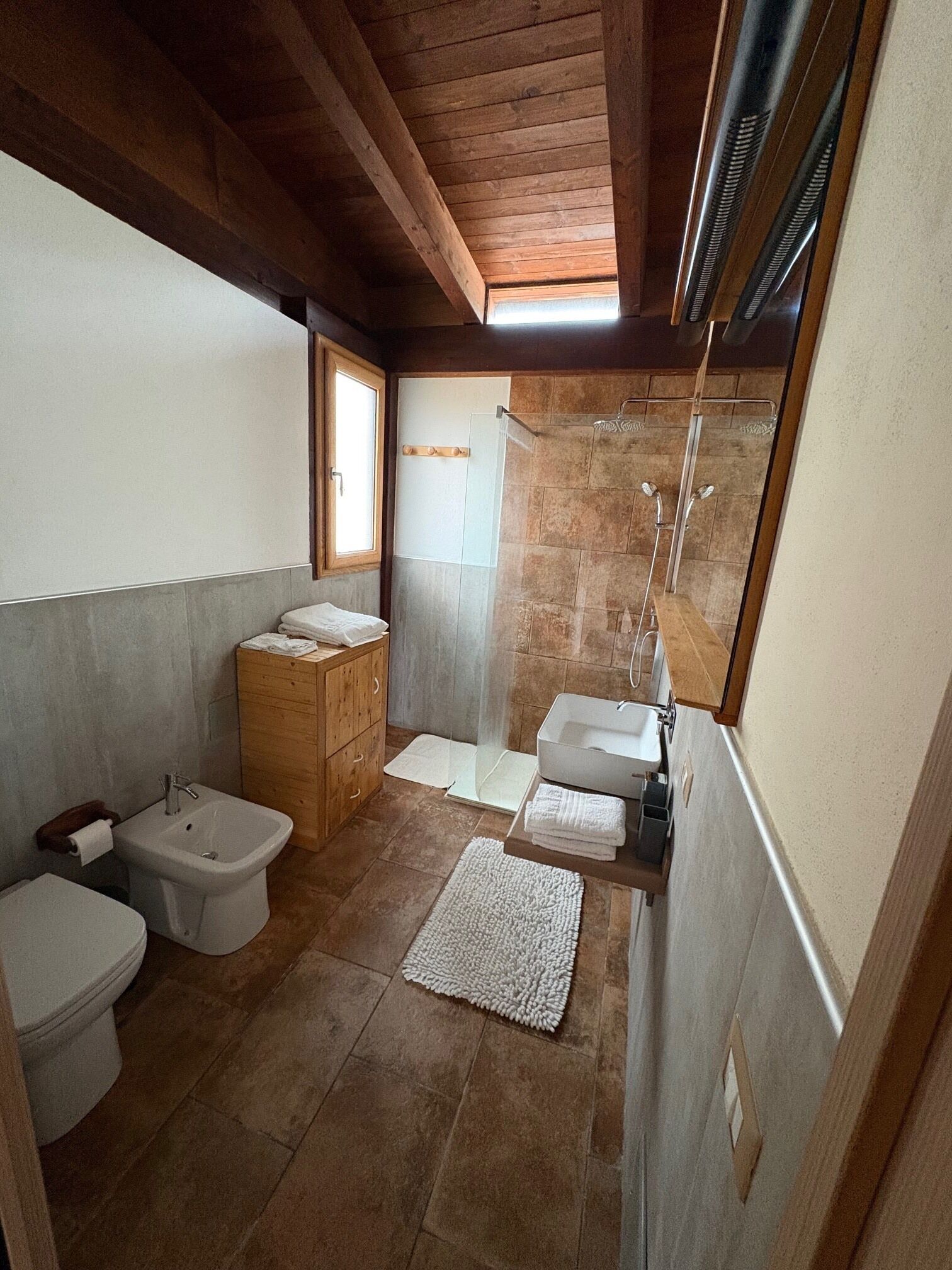 Dusche, Haartrockner, Bidet, Handtücher