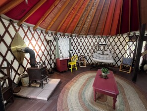 Interior - Relax in a Cozy, Skylit Yurt at a Farm Animal Sanctuary (Pittsboro)