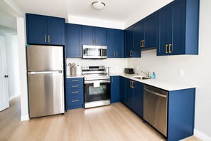 Fridge, oven, stovetop, dishwasher