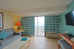 TV - Oceanfront 2BR Retreat w/ Balcony Views + Kitchen! (North Myrtle Beach)
