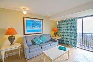 TV - Oceanfront 2BR Retreat w/ Balcony Views + Kitchen! (North Myrtle Beach)