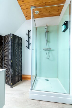Regadera, amenidades de baño ecológicas, secadora de cabello, toallas 