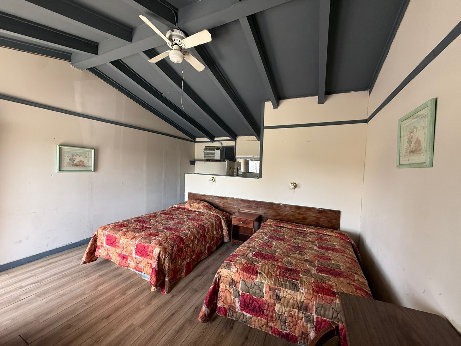 Desk, free WiFi, bed sheets