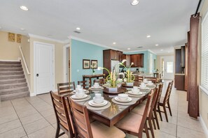 Dining - 8BR Superb Villa, Pool, Spa • Near Disney (Kissimmee)